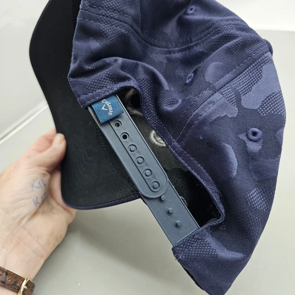 Callaway Golf Hat Navy Blue Camo 110 Flexfit Snapback Adjustable Mesh Cap K15